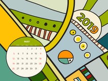 5月2019日历摘要当代艺术传染媒介 书桌,屏幕,桌面月05,2019,五颜六色的2019本日历模板,议程 皇族释放例证 5月2019日历摘要当代艺术传染媒介 书桌,屏幕,桌面月05,2019,五颜六色的2019本日历模板,议程 皇族释放例证