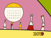 6月2019日历摘要当代艺术传染媒介 书桌,屏幕,桌面月06,2019,五颜六色的2019本日历模板,议程 库存例证 6月2019日历摘要当代艺术传染媒介 书桌,屏幕,桌面月06,2019,五颜六色的2019本日历模板,议程 库存例证