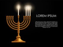 犹太第三天假日光明节背景,现实menorah (传统大烛台),燃烧的蜡烛,迷离作用 宗教 向量例证 犹太第三天假日光明节背景,现实menorah (传统大烛台),燃烧的蜡烛,迷离作用 宗教 向量例证