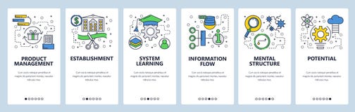 网站onboarding的屏幕 学会,信息 菜单传染媒介网站和流动应用程序发展的横幅模板 库存例证 网站onboarding的屏幕 学会,信息 菜单传染媒介网站和流动应用程序发展的横幅模板 库存例证