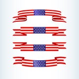 美国国旗丝带担任主角一个波浪丝带形状象设计元素的条纹爱国美国题材美国旗子独立的 向量例证 美国国旗丝带担任主角一个波浪丝带形状象设计元素的条纹爱国美国题材美国旗子独立的 向量例证