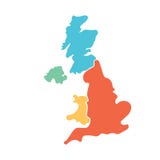 英国,亦称英国,大英国和北爱尔兰手拉的空白的地图 划分对四个国家 库存例证 英国,亦称英国,大英国和北爱尔兰手拉的空白的地图 划分对四个国家 库存例证