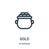 金从st patricks汇集的象传染媒介 稀薄的线金概述象传染媒介例证 线性标志为在网的使用和 向量例证 金从st patricks汇集的象传染媒介 稀薄的线金概述象传染媒介例证 线性标志为在网的使用和 向量例证