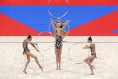 队白俄罗斯节奏体操 免版税库存照片 队白俄罗斯节奏体操 免版税库存照片