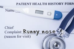 首要怨言流鼻水 纸耐心健康历史形式,被写怨言流鼻水作为主要原因的 免版税库存照片 首要怨言流鼻水 纸耐心健康历史形式,被写怨言流鼻水作为主要原因的 免版税库存照片