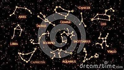 星座星座符号星系星光背景影视素材 视频包括有例证 抽象 星座 诞生 日历 神秘主义者