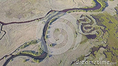 河流与河流的迷因森林植被美国航空影像从上到下的全景垂直股票视频 视频包括有瓶颈 难以置信