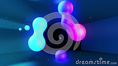 球体会像液滴一样融合 或者像水下一样在空中平稳移动抽象色液渐变影视素材 视频包括有构成 要素