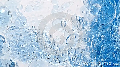 白色背景中有气泡的蓝色波浪水 淡蓝水中的氧气泡 矿泉水 富水股票视频 视频包括有科学 石油