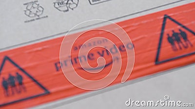 21年3月29日德国法兰克福特写市amazon Fire Tv Stick 4k主视频影视素材 视频包括有电影 录影