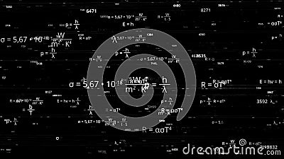 数学方程式的头脑风暴 动画 数学方程和数的电子形式爆破股票视频 视频包括有装箱的 头脑的