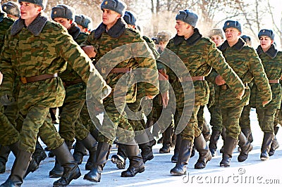 09.01.2009 Russia, Ostrogozhsk, military oath Editorial Stock Photo