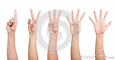 1 2 3 4 5 hand Stock Photo