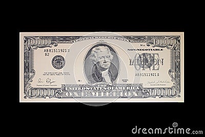 1 Million Dollar Bank Note Stock Photo
