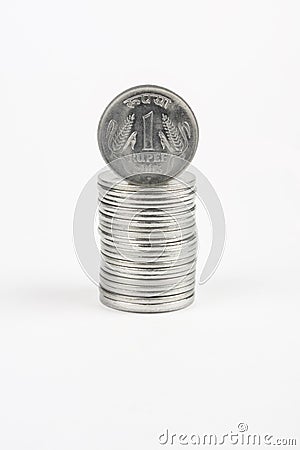 1 rupee coin Stock Photo