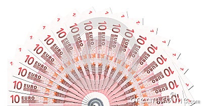 10 Euro Notes Half Circle Template Stock Photo