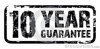 10 year guarantee stamp Vector Illustration