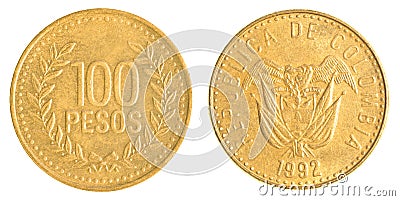 100 Chilean Pesos coin Stock Photo