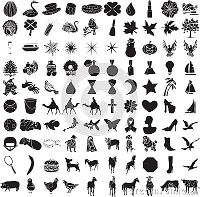 100 Icon Set 2 Vector Illustration