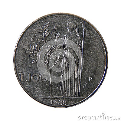 100 Italian Lire Stock Photo