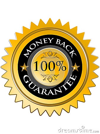 100% Money Back Guarantee Stock Photo