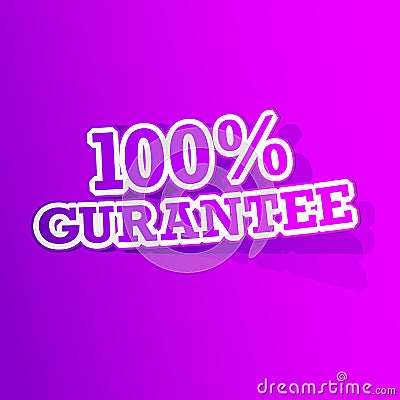 100 percent Gurantee Sticker Vector Illustration