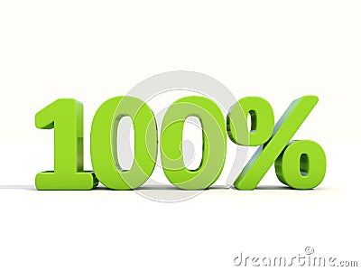 100% percentage rate icon on a white background Cartoon Illustration