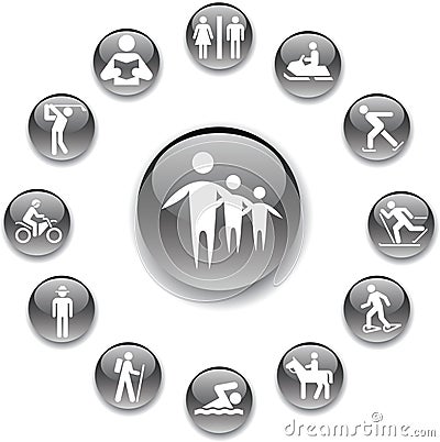 100_A. Pictographs of people Vector Illustration