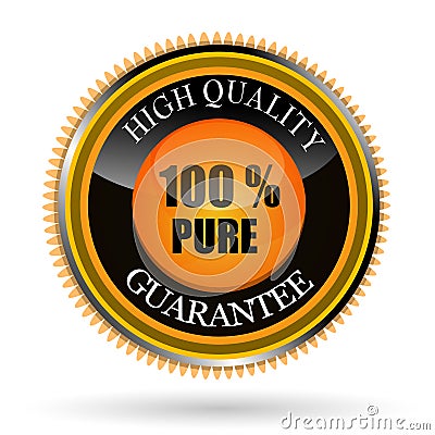 100% pure tag Stock Photo