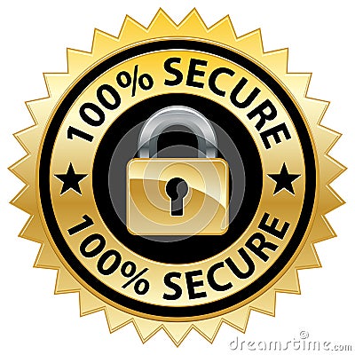 100% Secure Website Seal Vector Illustration