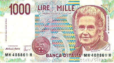 1000 lire Stock Photo