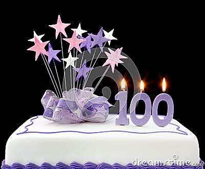 100th Cake Stock Photo