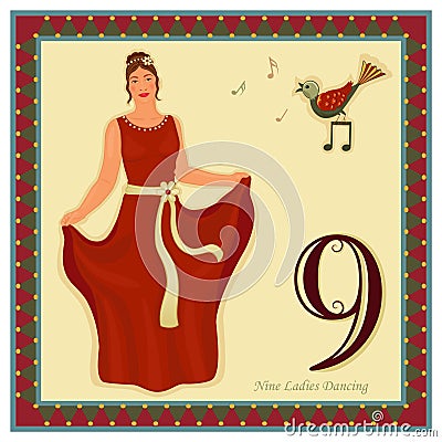 The 12 Days of Christmas Vector Illustration