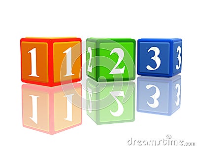 123 color cubes Stock Photo