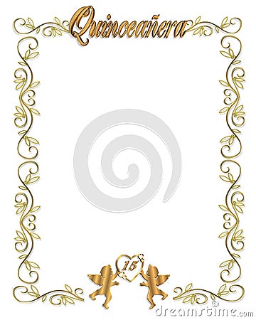 15th Birthday Quinceanera Invitation Stock Photo