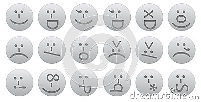 18 ascii smileys Stock Photo