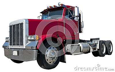 18 Wheeler Semi Tractor Trailer Truck Isolated Stock Photo