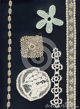 1800 delicate laces & borders Stock Photo