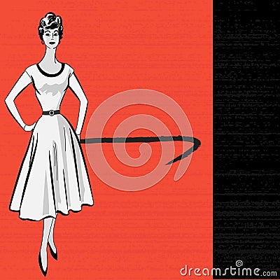 1950's Style Retro Message Vector Illustration