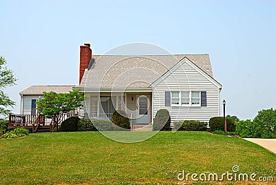 1950s Two-Story Home Stock Photo