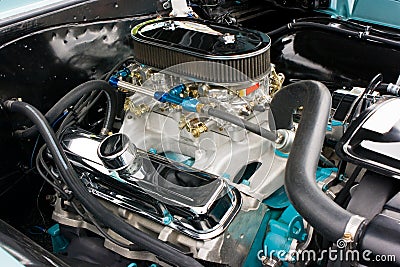 1960's Pontiac GTO Engine Stock Photo