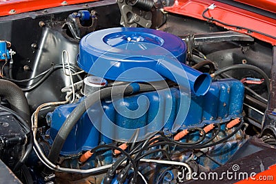 1966 Ford Mustang 6 Cylinder Engine 200 Stock Photo