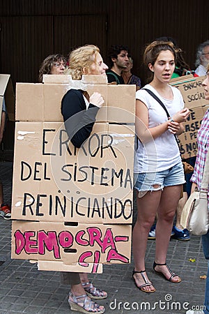 19J Barcelona Protest Editorial Stock Photo
