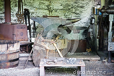 19th Century Blacksmith shop. Stock Photo