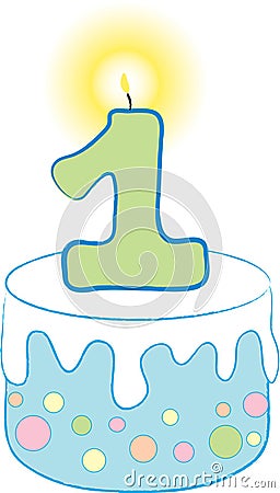 1st Birthday Blue Cake Royalty Free Stock Image - Image: 12042976