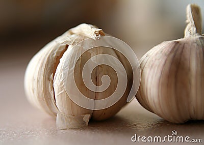 2 cloves of garlic Stock Photo