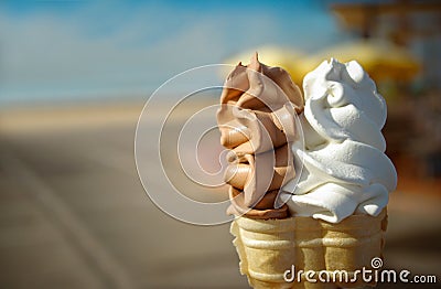 2 flavor soft ice cream Stock Photo