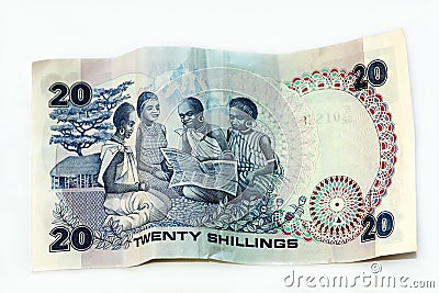 20 Shillings from Kenya Stock Photo