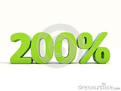 200% percentage rate icon on a white background Cartoon Illustration