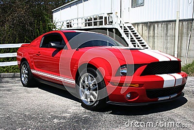 2007 Red Ford Mustang Cobra Stock Photo